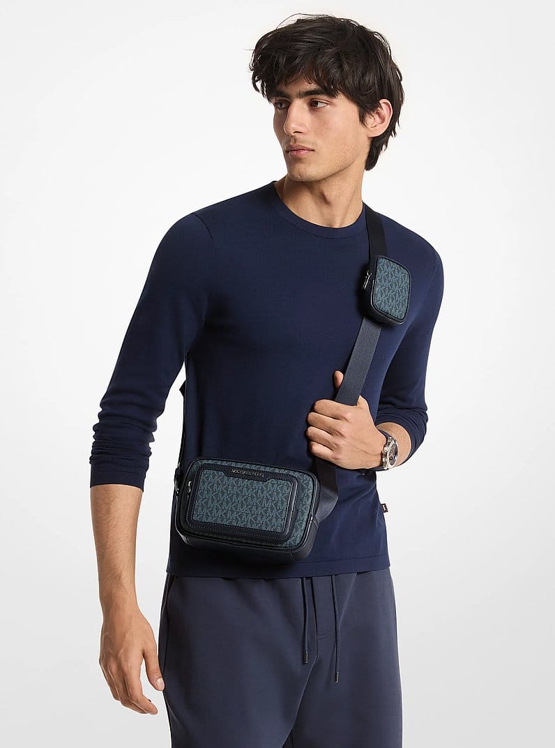 Cooper Signature Logo Camera Crossbody Bag With Pouch