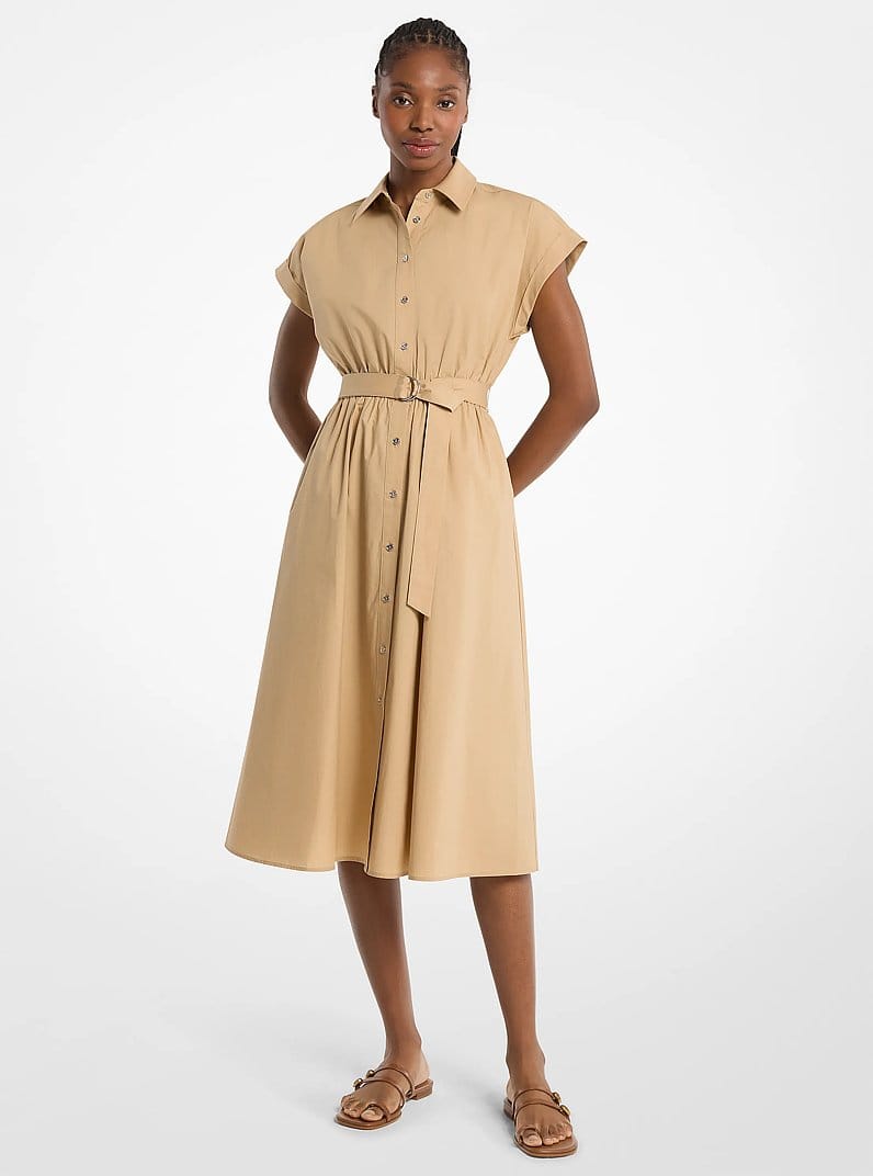 Cotton Poplin Midi Dress