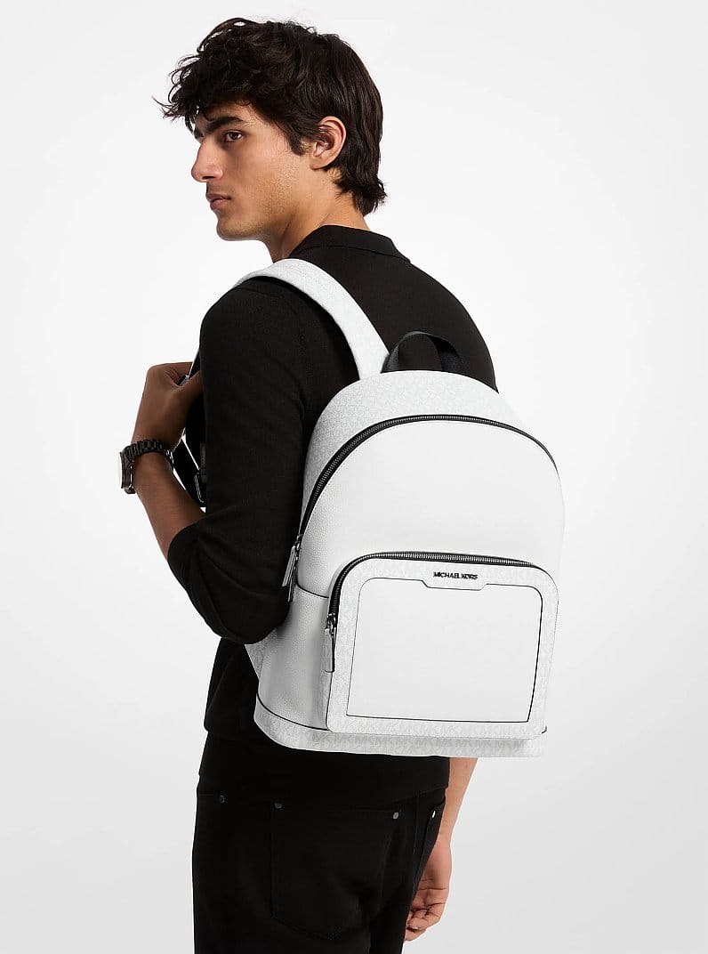 Cooper Medium Pebbled Leather and Signature Logo Commuter Backpack