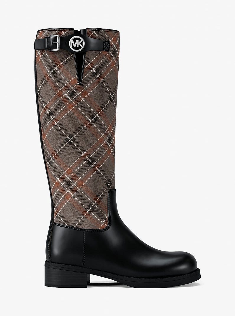 Royce Plaid Print Wool Blend Riding Boot