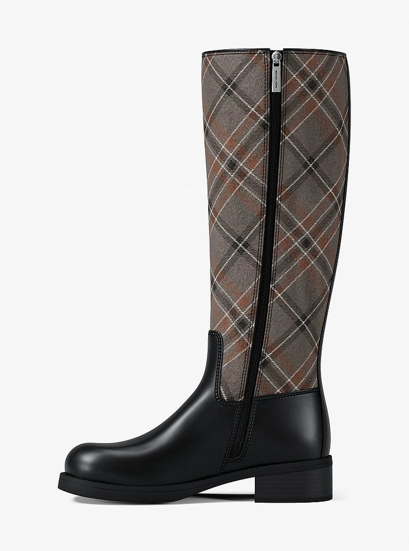 Royce Plaid Print Wool Blend Riding Boot