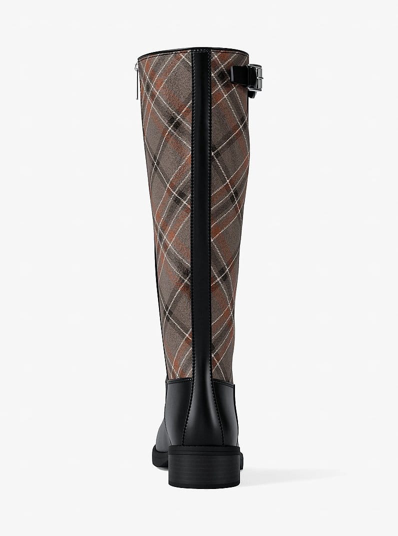 Royce Plaid Print Wool Blend Riding Boot