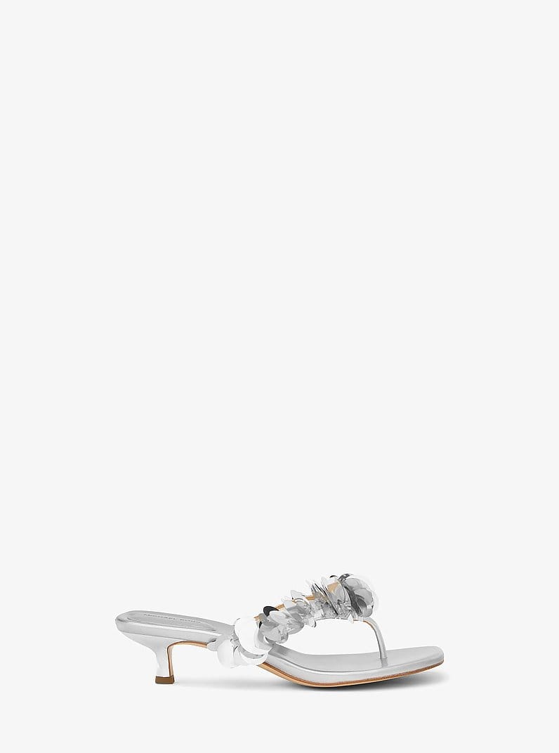 Loretta Sequin Embellished Metallic Sandal