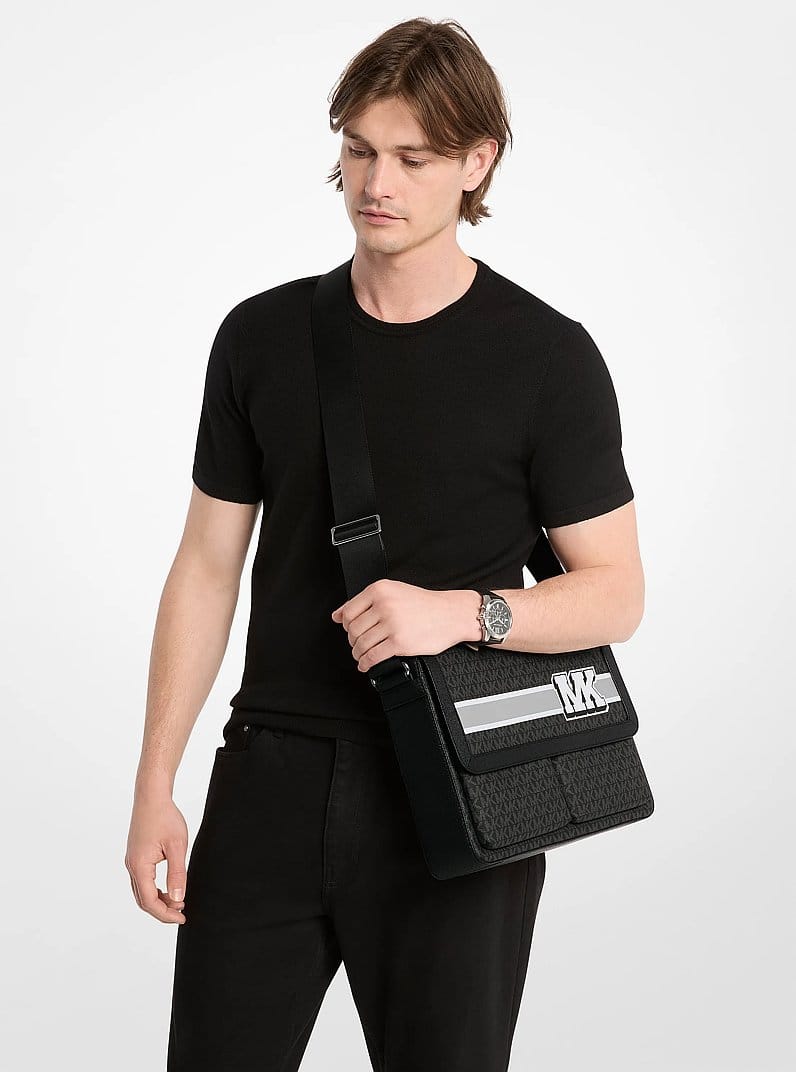 Pacey Embellished Signature Logo Messenger Bag