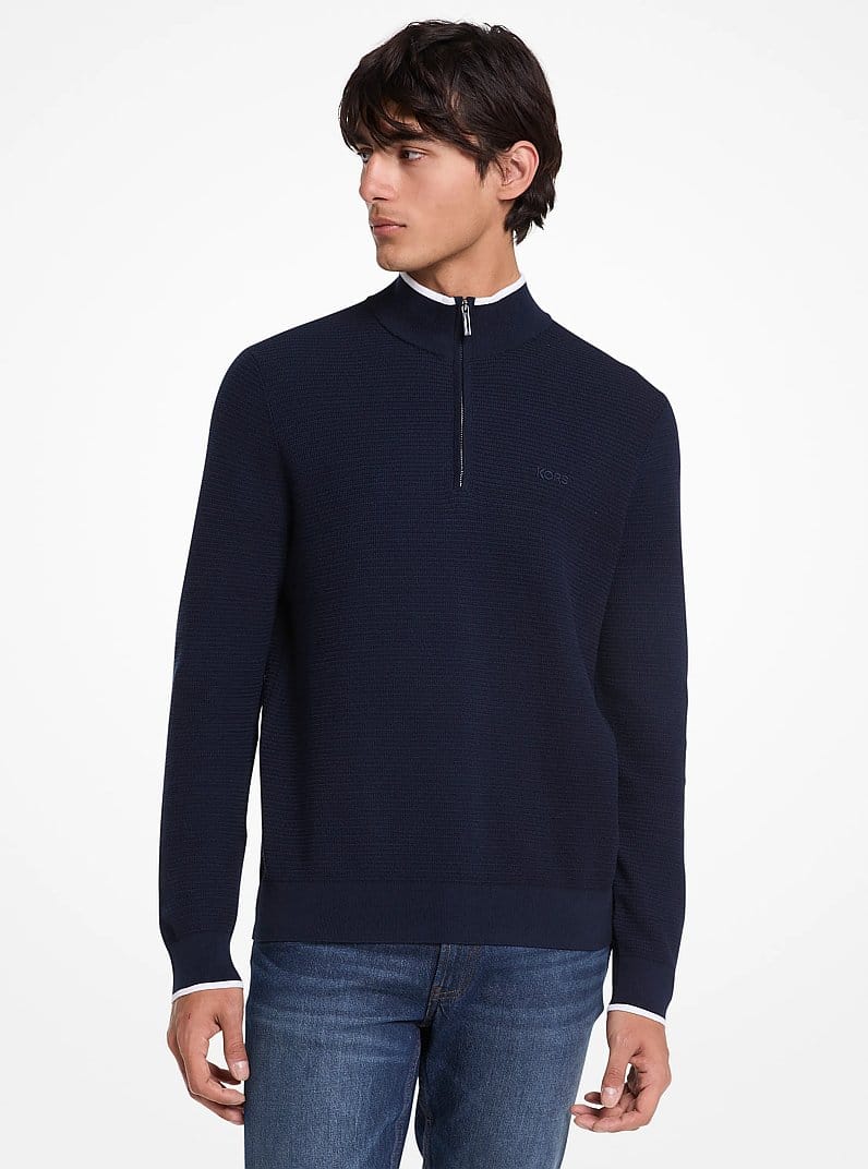 Cotton Quarter-Zip Sweater