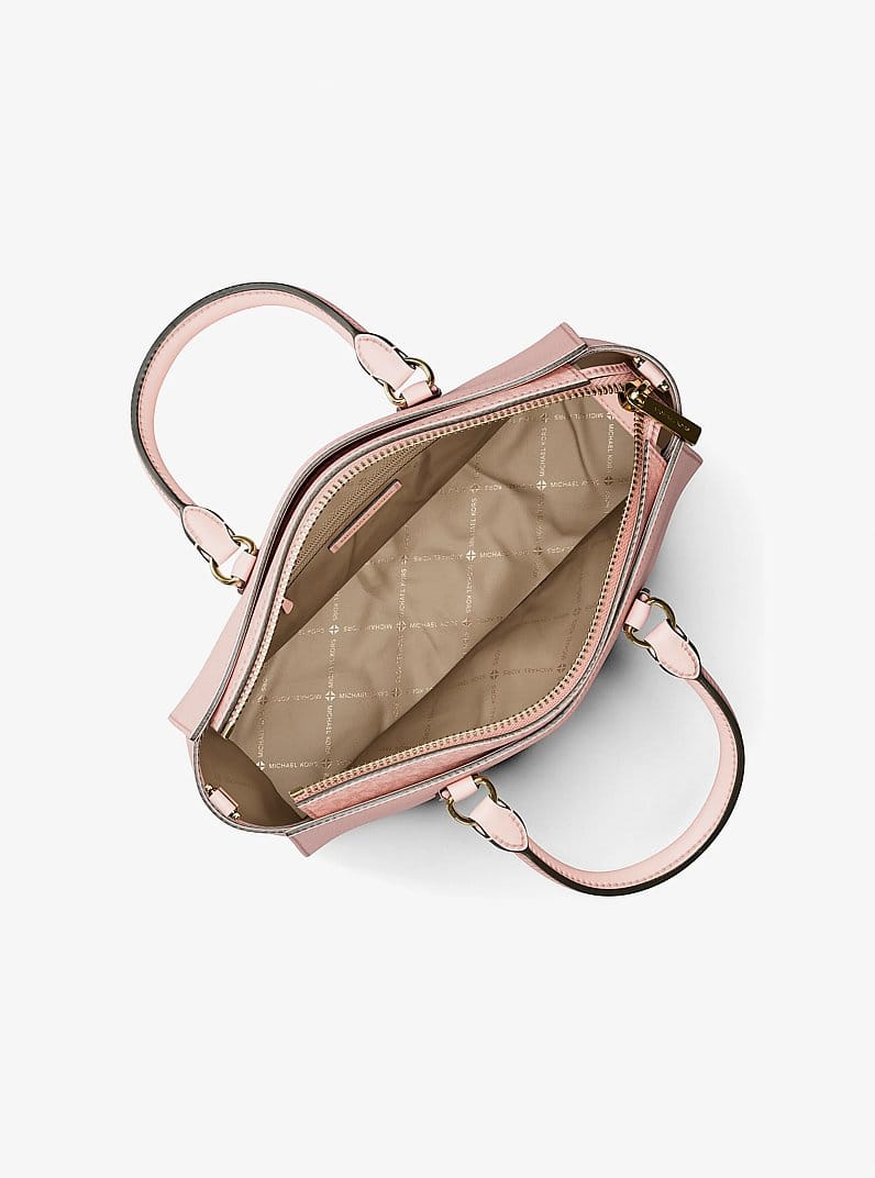 Arden Medium Leather Top-Zip Satchel