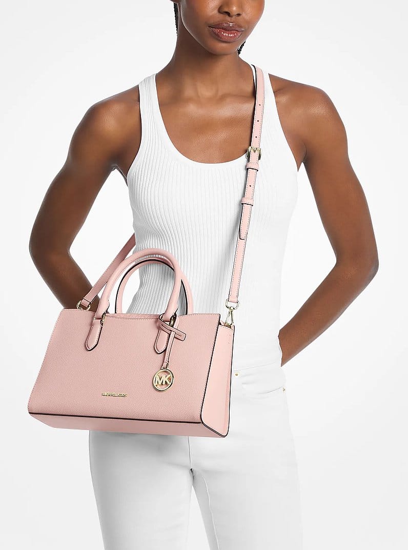 Arden Medium Leather Top-Zip Satchel