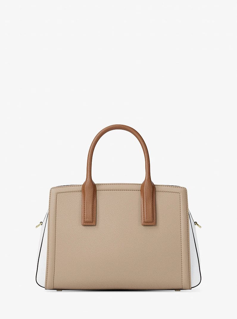Laila Medium Color-Block Pebbled Leather Satchel