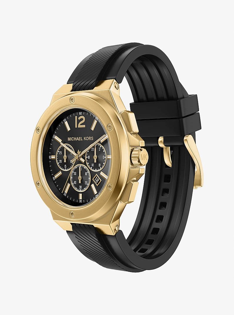 Oversized Lennox Gold-Tone and Silicone Watch