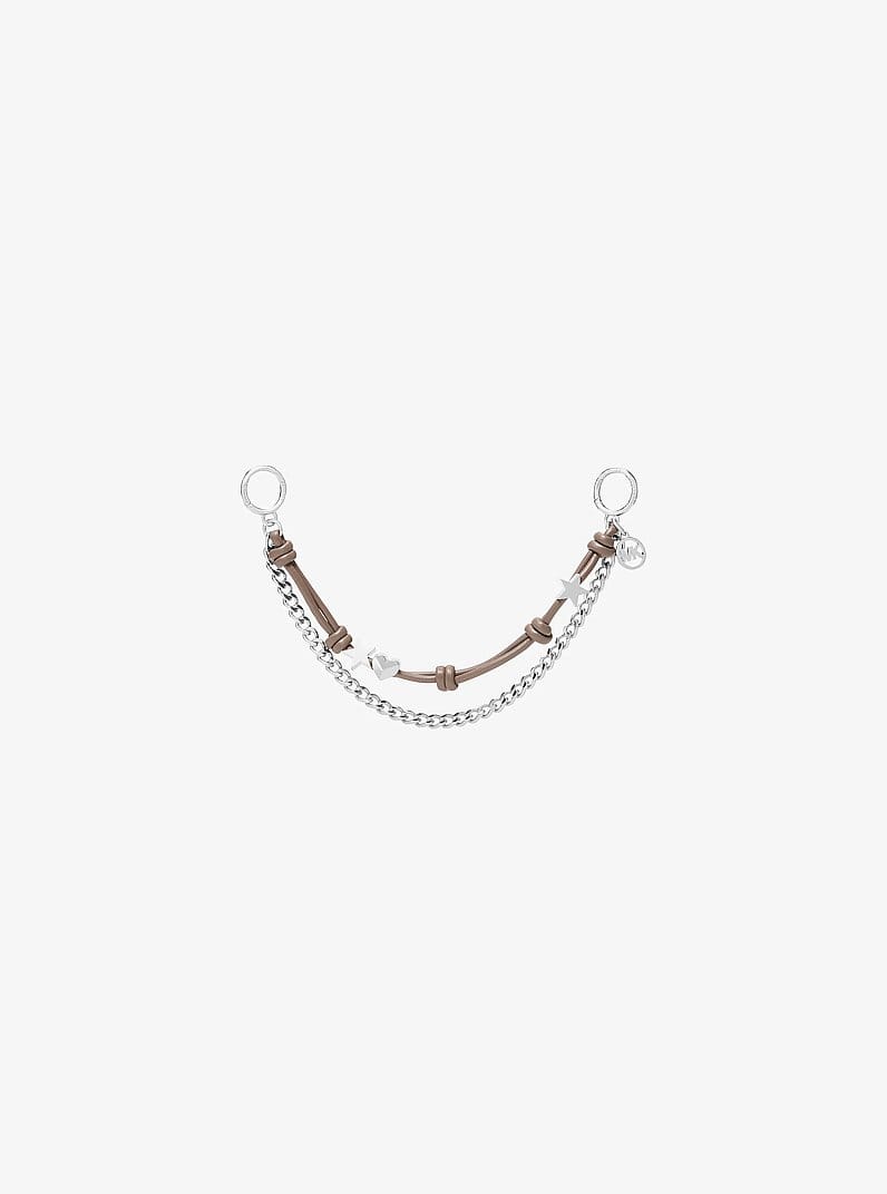 Silver-Tone Charm and Chain Bag Charm