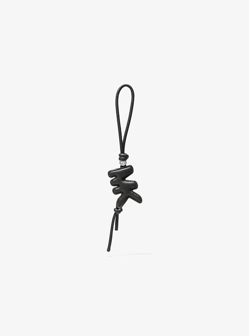 Puffy Logo Leather Bag Charm