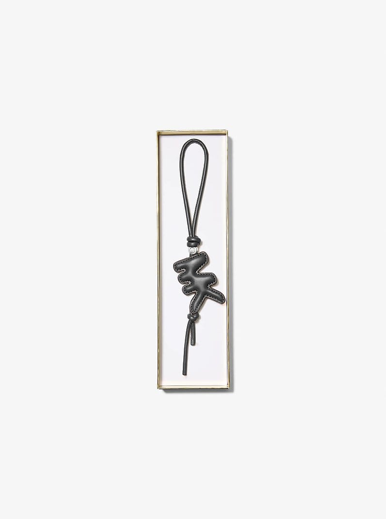 Puffy Logo Leather Bag Charm