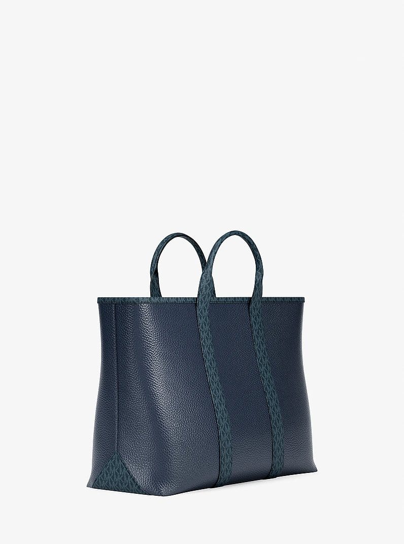 Cooper Medium Pebbled Leather and Signature Logo Tote Bag