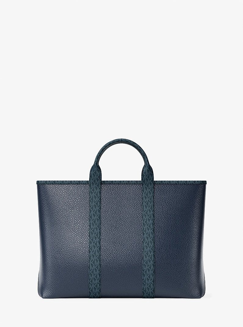 Cooper Medium Pebbled Leather and Signature Logo Tote Bag