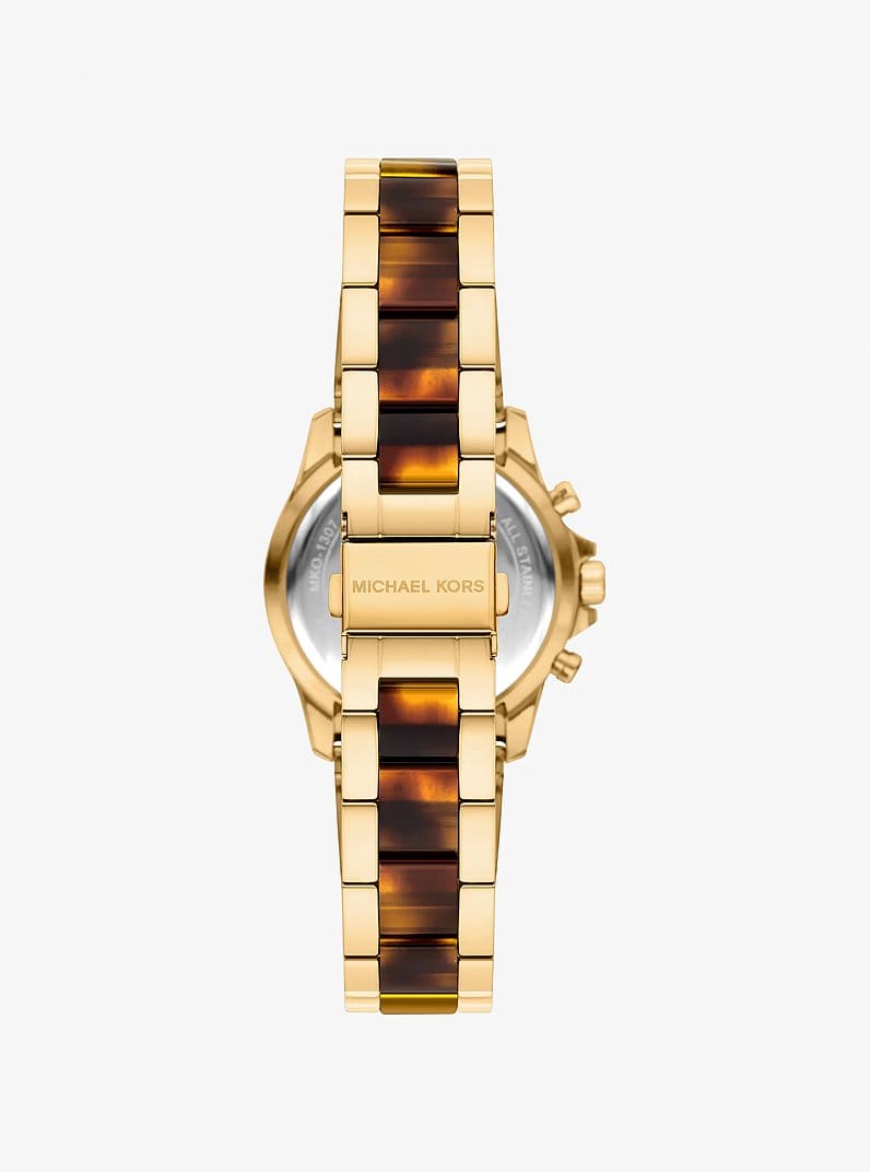 Mini Everest Pavé Gold-Tone and Tortoiseshell Acetate Watch