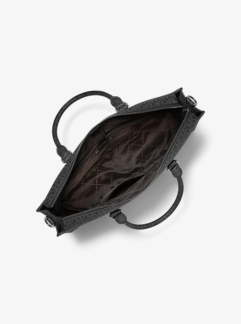Cooper Pebbled Leather and Signature Logo Briefcase