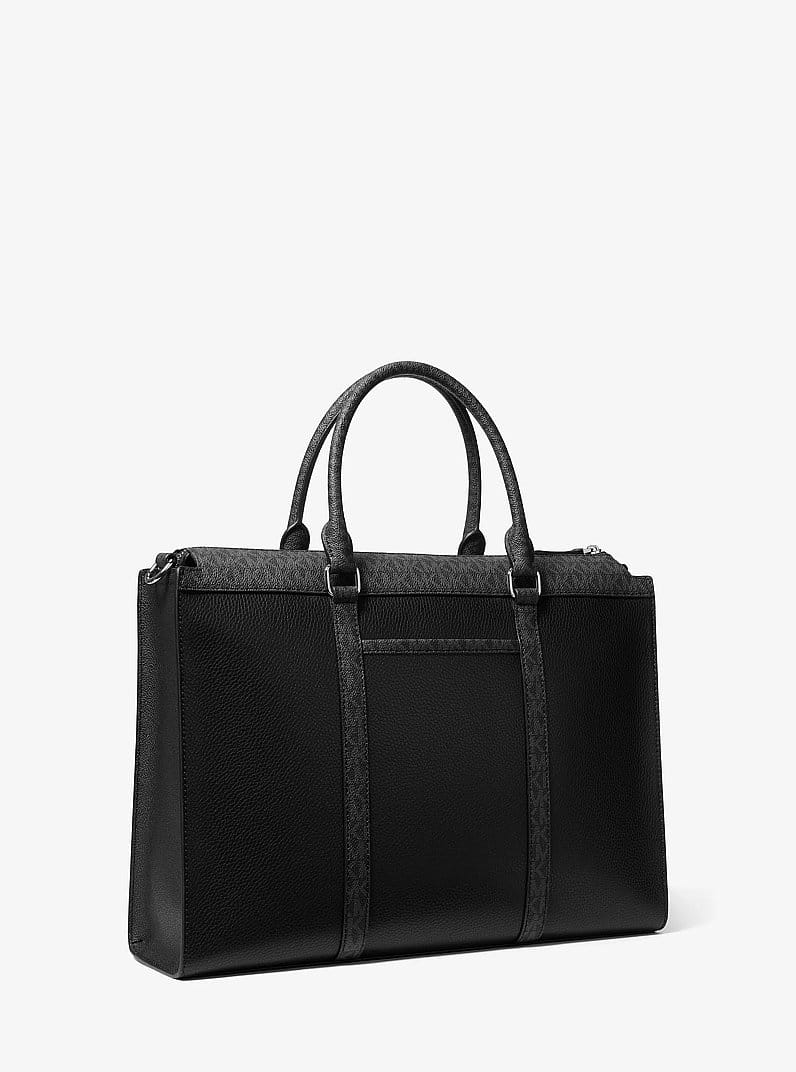 Cooper Pebbled Leather and Signature Logo Briefcase