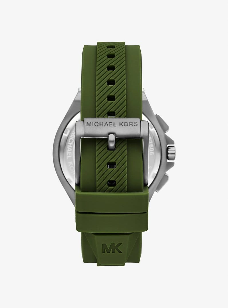 Oversized Lennox Gunmetal-Tone and Silicone Watch