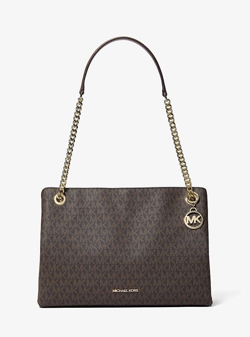Christina Medium Signature Logo Messenger Bag