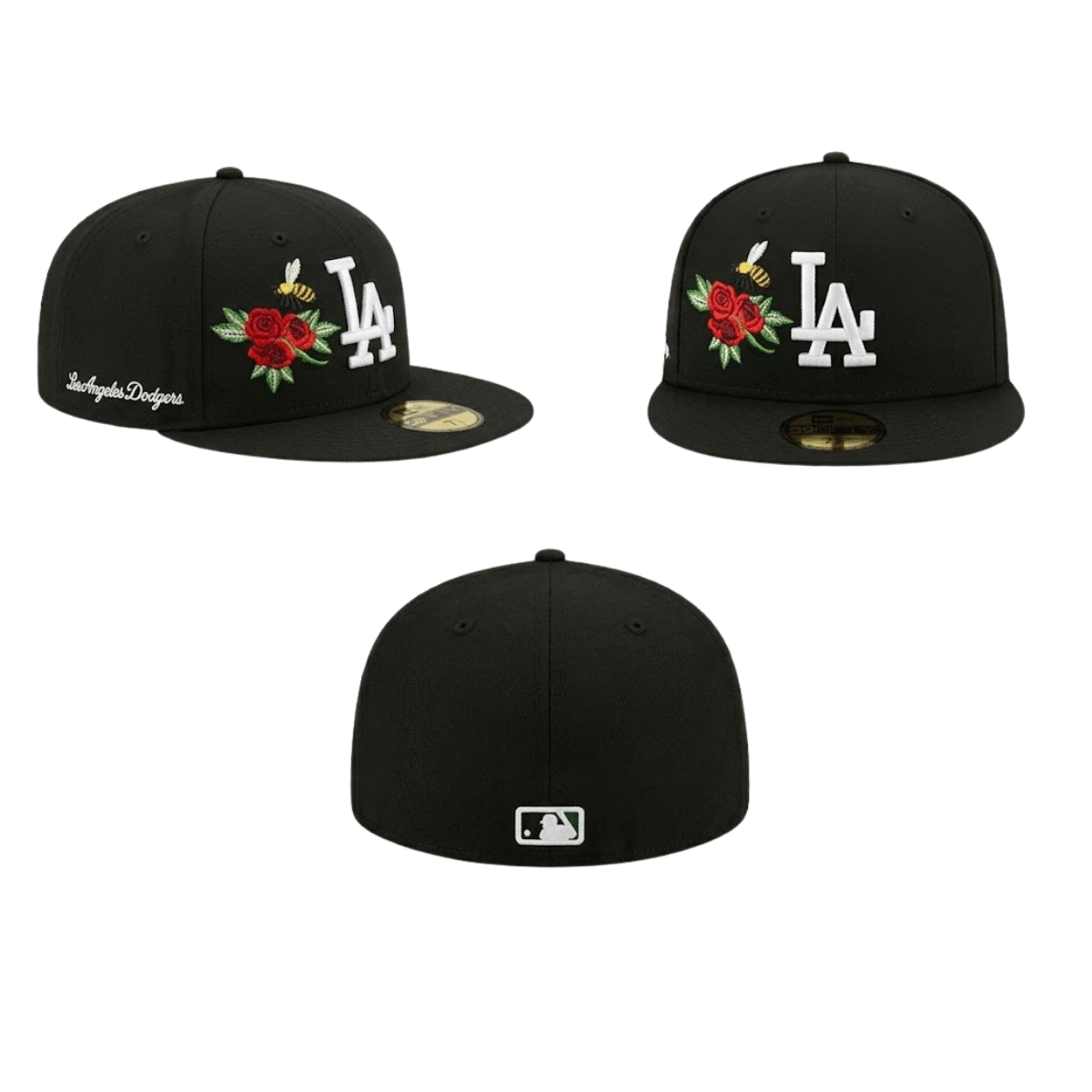 New Era Los Angeles Dodgers 59FIFTY embroidered rose emblem and bee