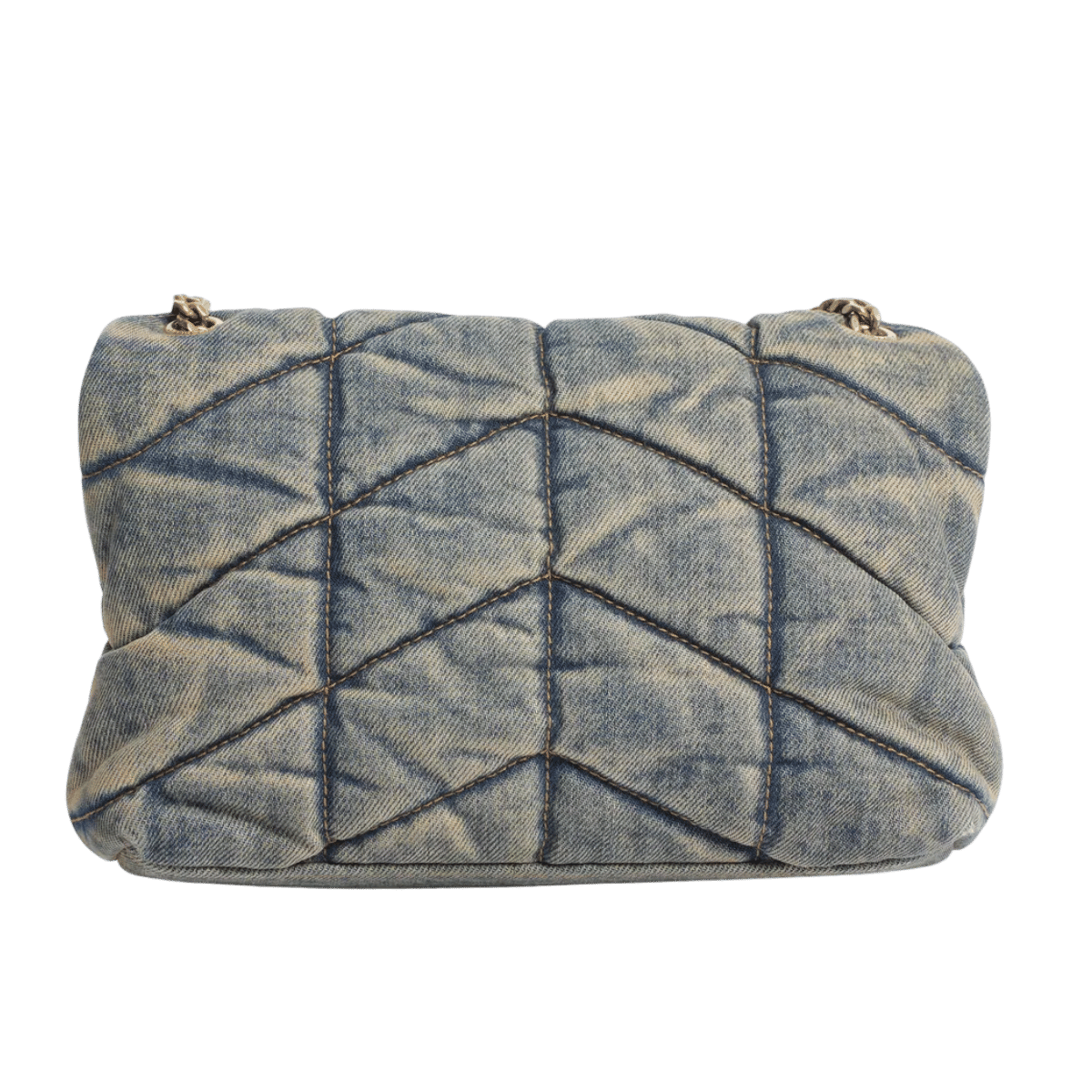 Saint Laurent LouLou Puffer Shoulder Bag in Denim