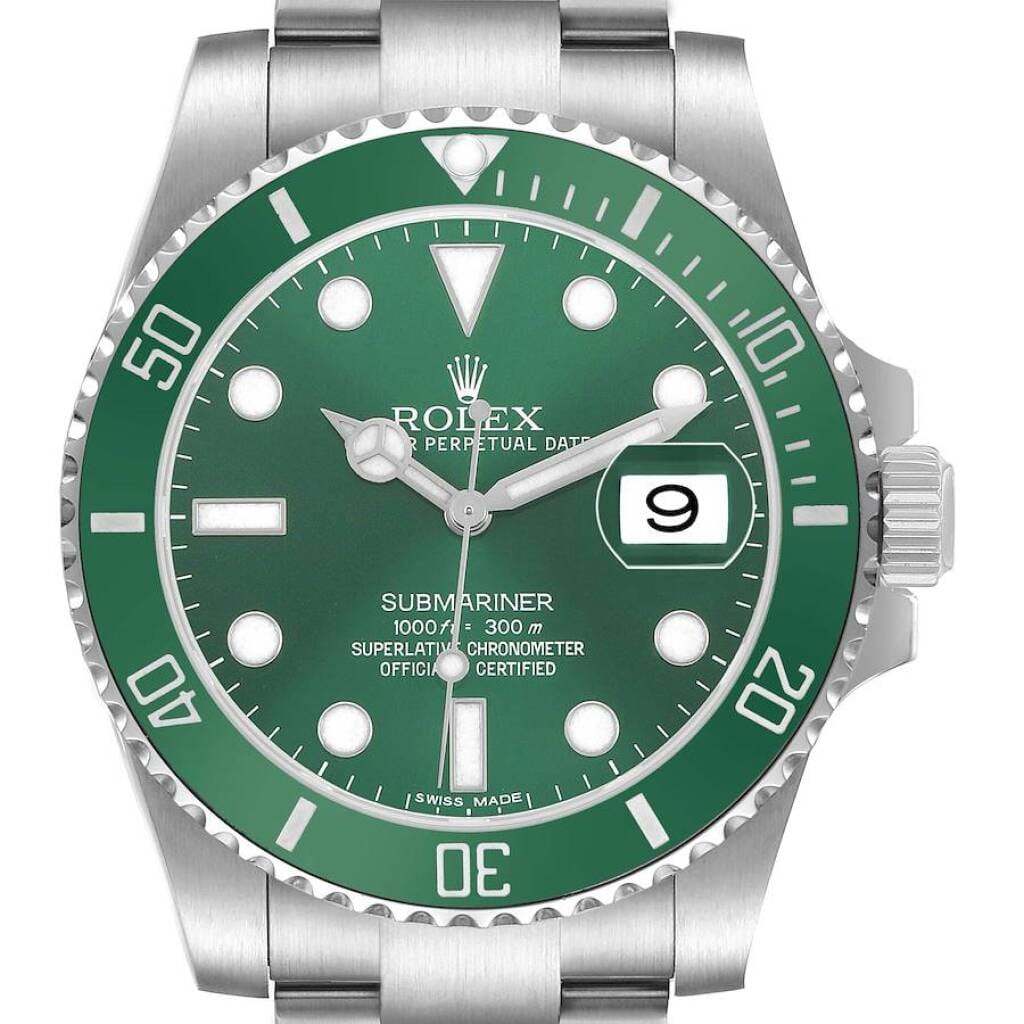 Submariner 'Hulk' (Reference 116610LV). A 40mm stainless steel automatic wristwatch with date. 2011
