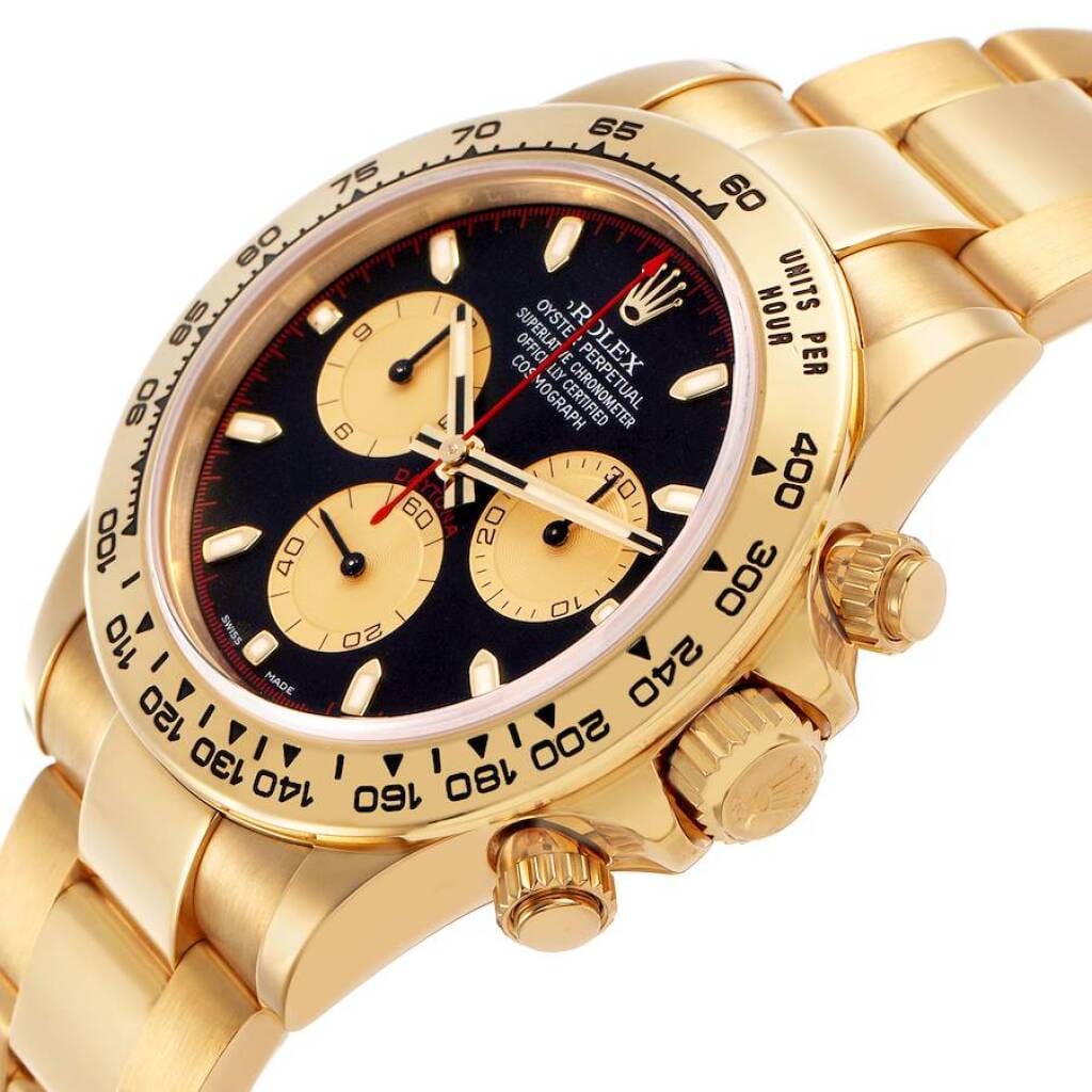 Cosmograph Daytona (Reference 116508). A 40mm yellow gold automatic wristwatch with chronograph.