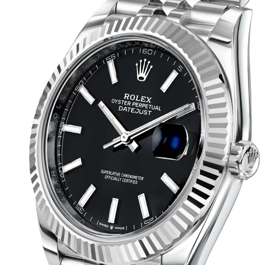 Datejust (Reference 126334). A 41mm stainless steel white gold automatic wristwatch with date. 2022