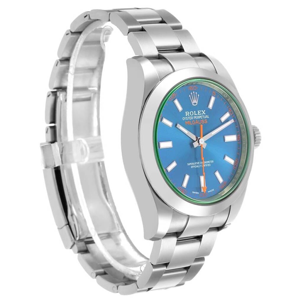 Milgauss 'Z-Blue' (Reference 116400GV). A 40mm stainless steel automatic wristwatch. 2020