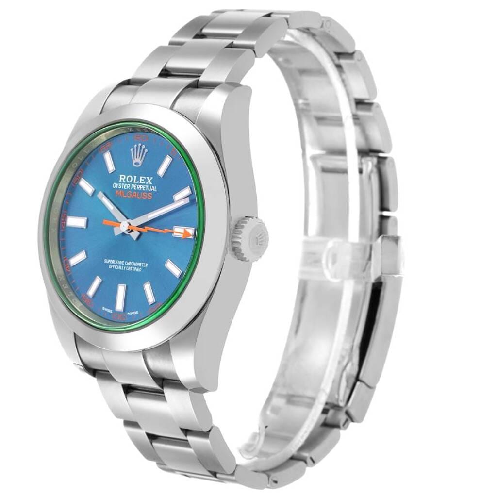 Milgauss 'Z-Blue' (Reference 116400GV). A 40mm stainless steel automatic wristwatch. 2020
