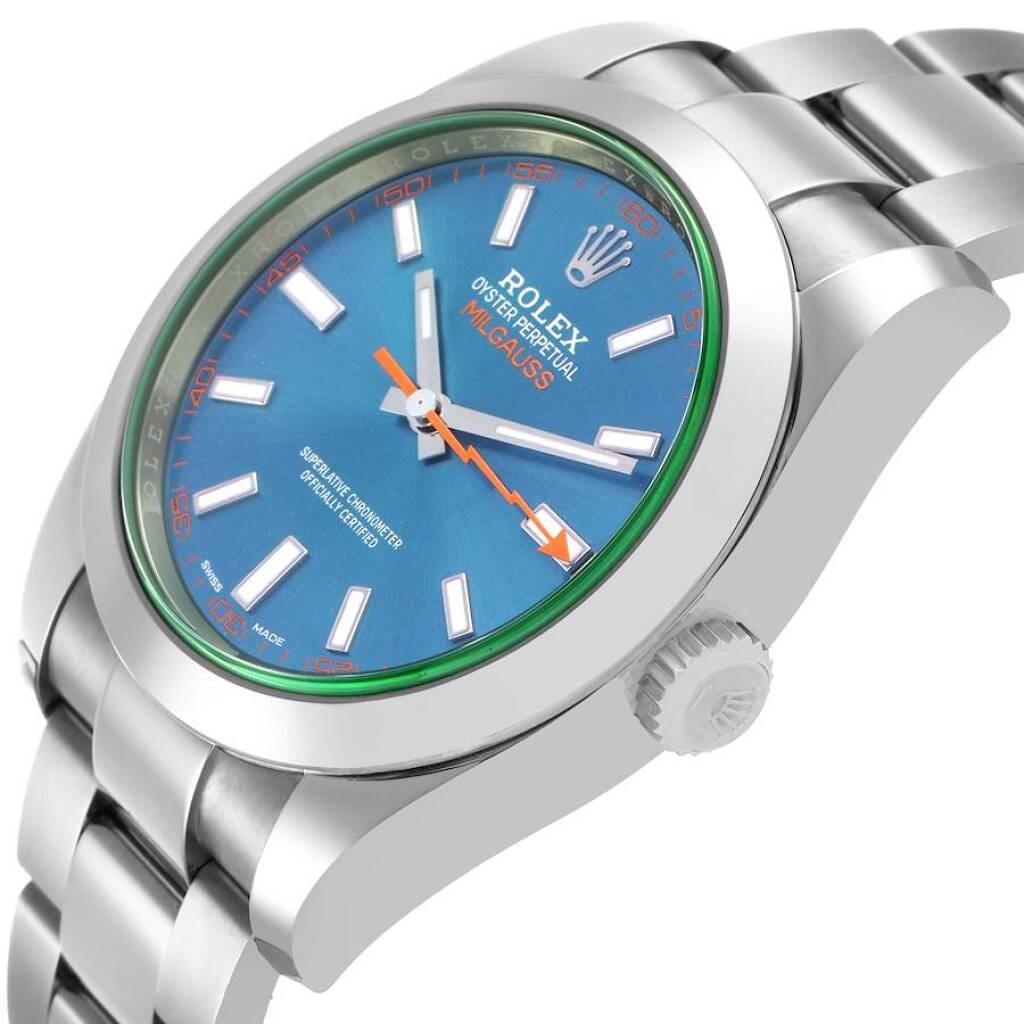 Milgauss 'Z-Blue' (Reference 116400GV). A 40mm stainless steel automatic wristwatch. 2020