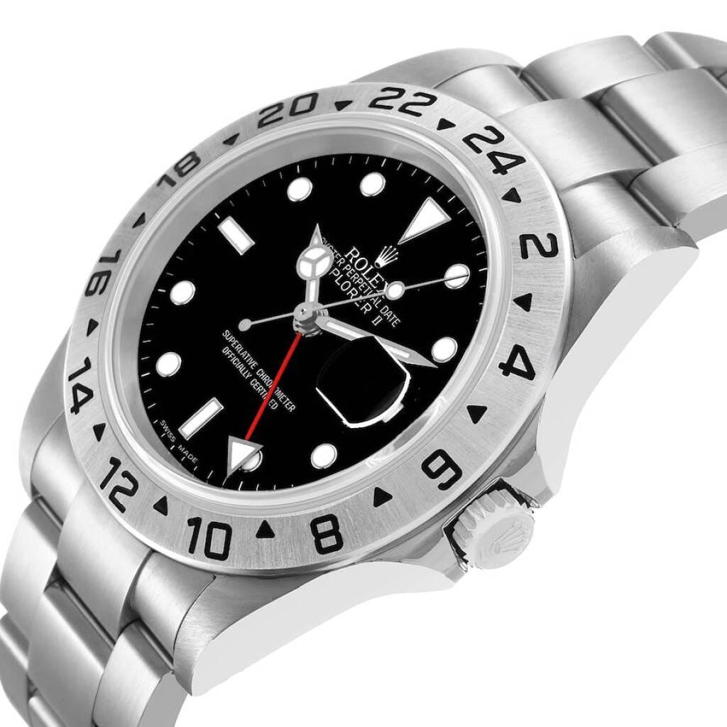 Explorer II (Reference 16570). A 40mm stainless steel automatic wristwatch with date and dual time. 2011
