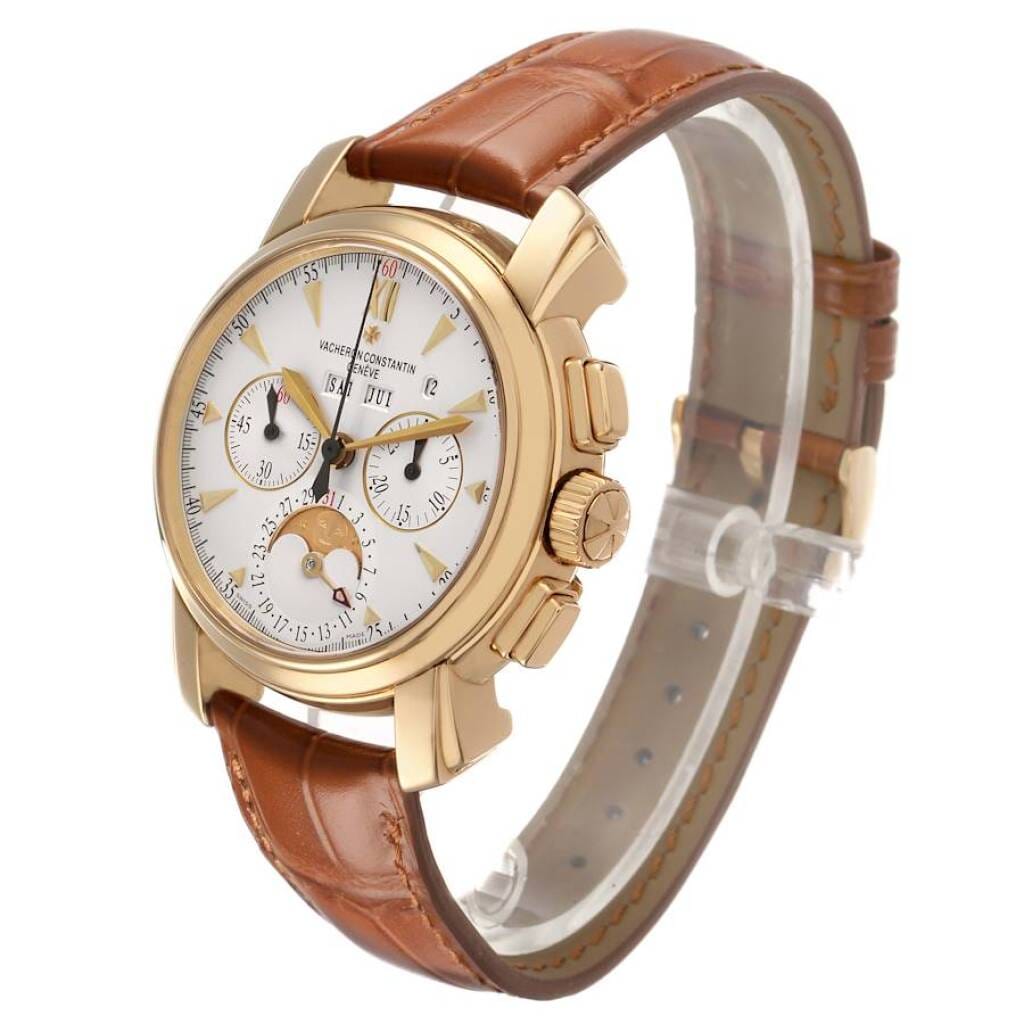 Malte (Reference 47112/000J). A 42mm yellow gold manual wind wristwatch with chronograph, moon phase, leap year, and perpetual calendar.
