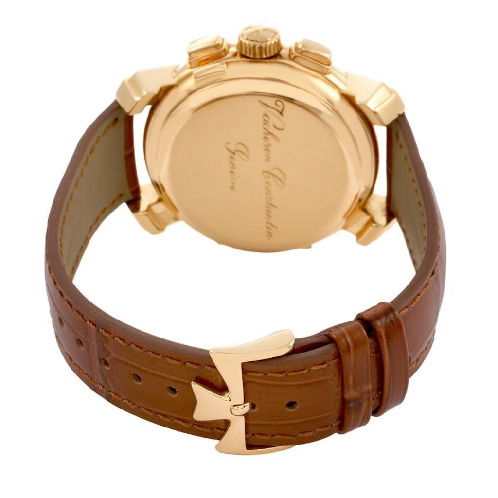 Malte (Reference 47112/000J). A 42mm yellow gold manual wind wristwatch with chronograph, moon phase, leap year, and perpetual calendar.