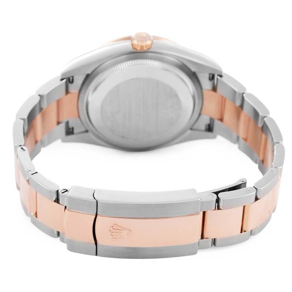 Datejust (Reference 126281). A 36mm rose gold stainless steel automatic wristwatch with date. 2021