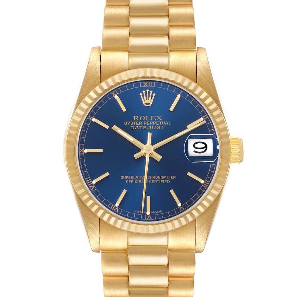 President Datejust (Reference 68278). A 31mm yellow gold automatic wristwatch with date. 1986-1987