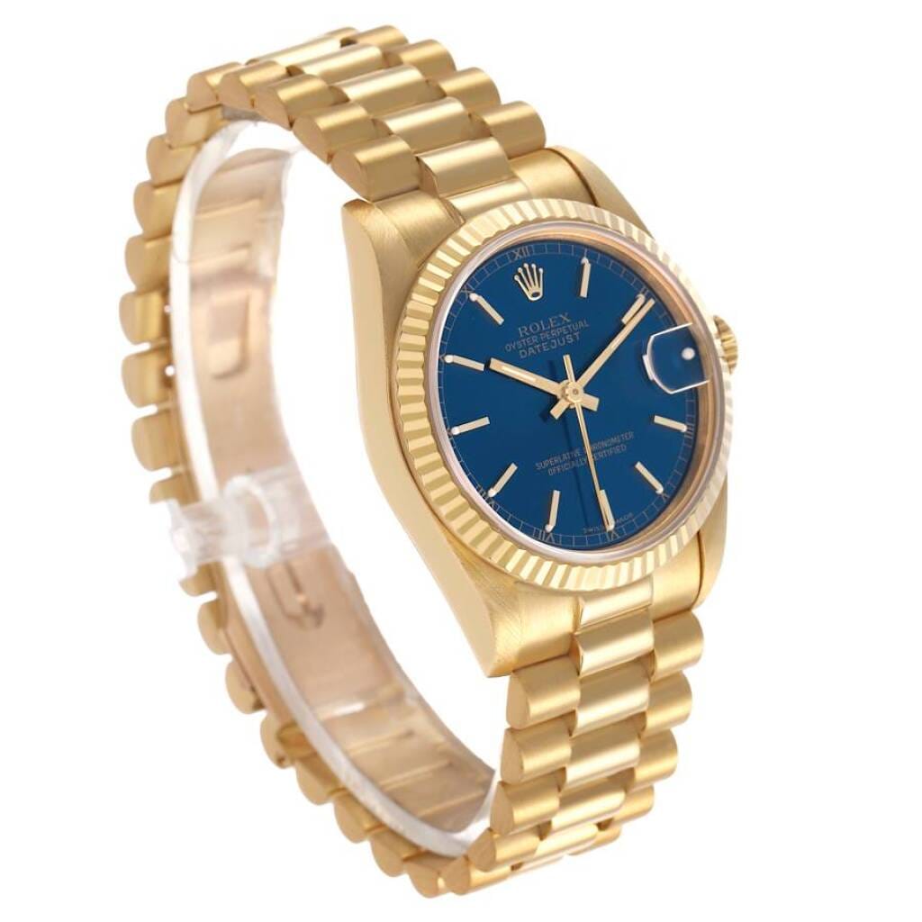 President Datejust (Reference 68278). A 31mm yellow gold automatic wristwatch with date. 1986-1987