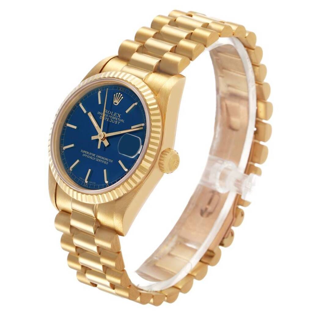 President Datejust (Reference 68278). A 31mm yellow gold automatic wristwatch with date. 1986-1987
