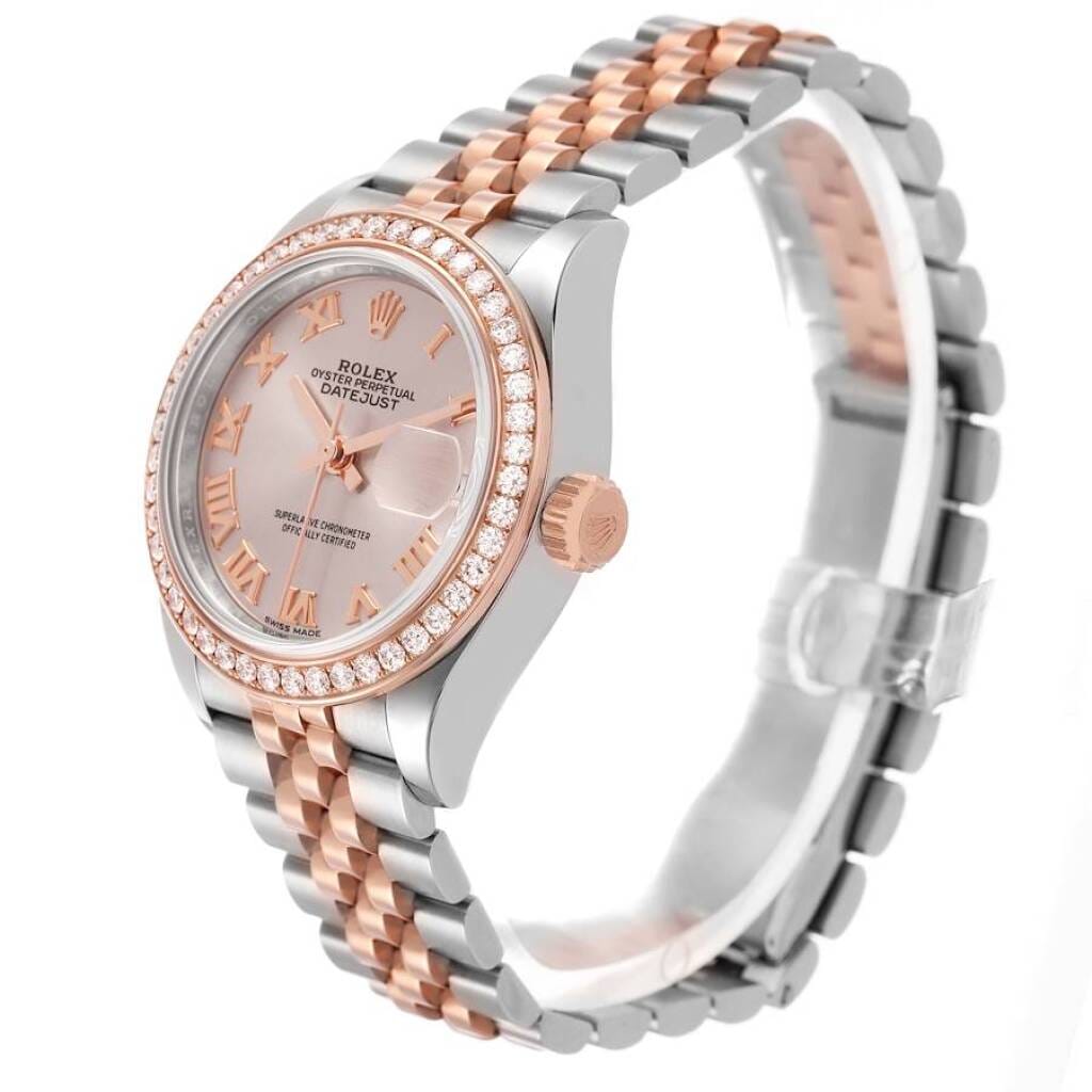 Datejust (Reference 279381RBR). A 28mm rose gold stainless steel diamond-set automatic wristwatch with date. 2018