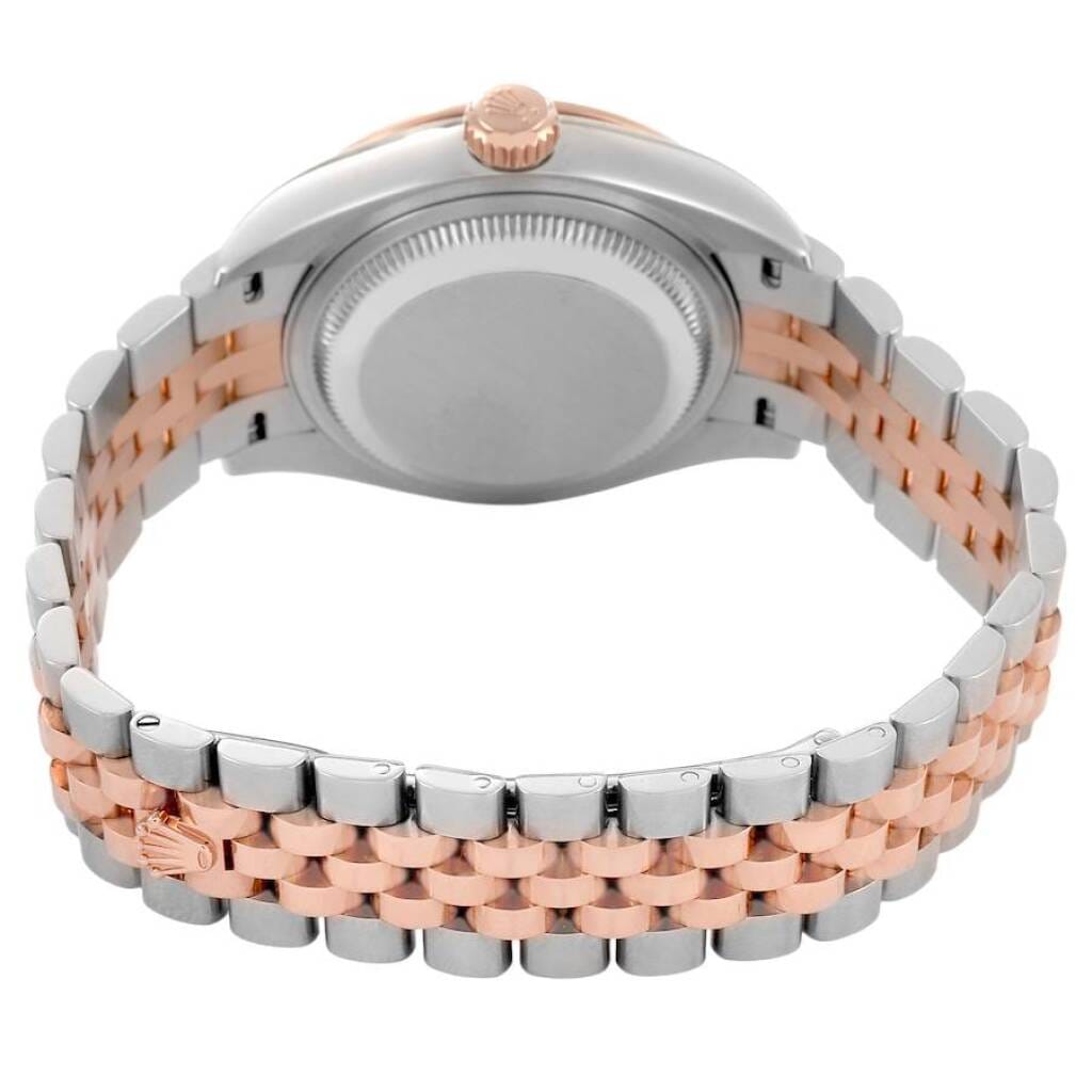 Datejust (Reference 279381RBR). A 28mm rose gold stainless steel diamond-set automatic wristwatch with date. 2018