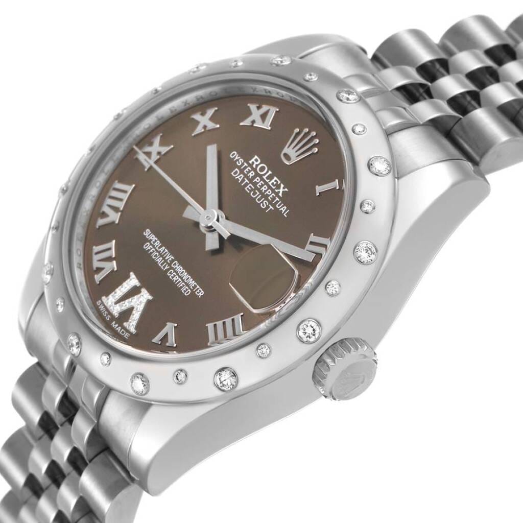 Datejust (Reference 178344). A 31mm white gold stainless steel diamond-set automatic wristwatch with date.