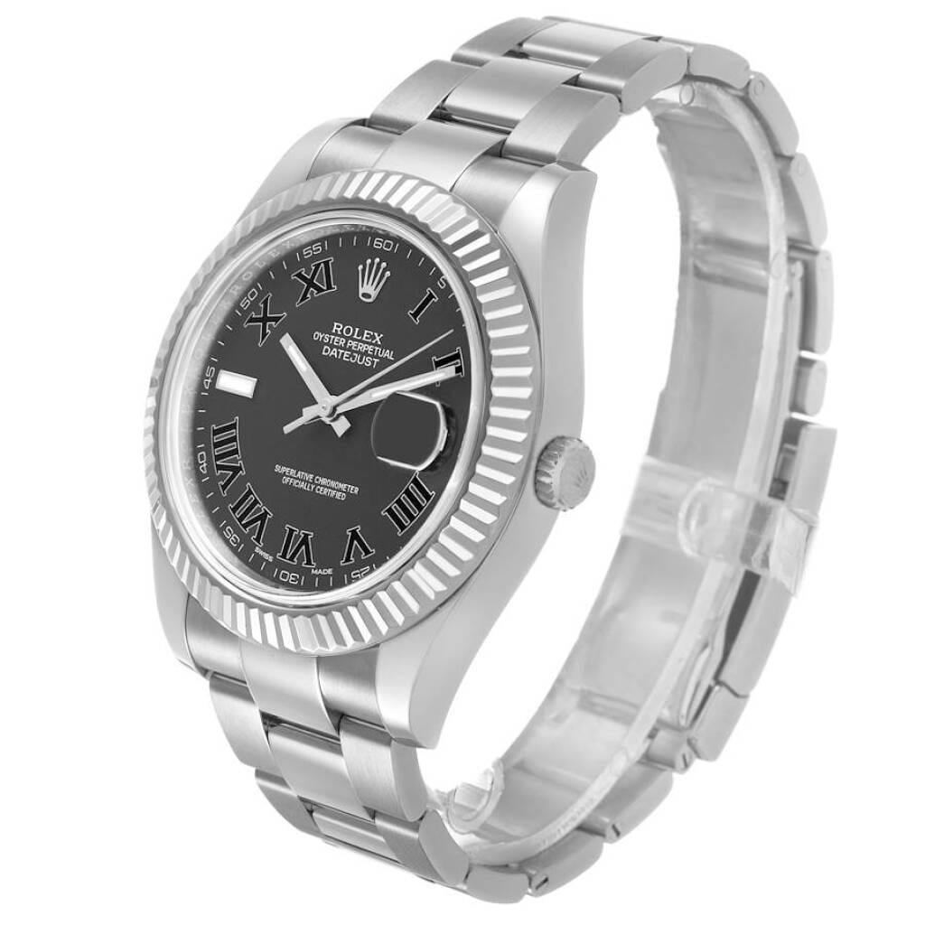 Datejust (Reference 116334). A 41mm white gold stainless steel automatic wristwatch with date. 2016