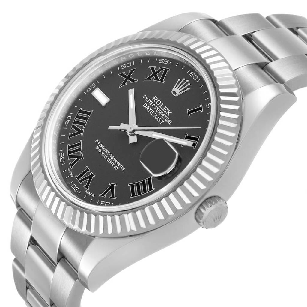 Datejust (Reference 116334). A 41mm white gold stainless steel automatic wristwatch with date. 2016