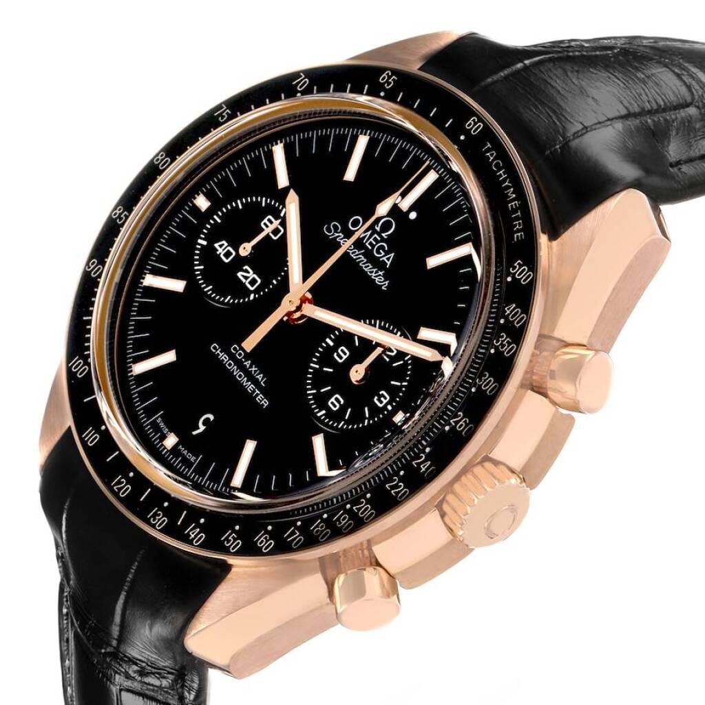Speedmaster Two Counters (Reference 311.63.44.51.01.001). A 44.25mm rose gold automatic wristwatch with date and chronograph.