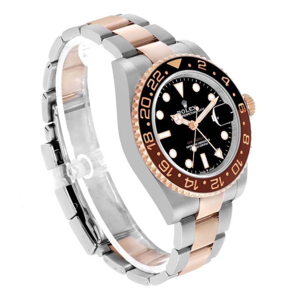 GMT-Master II 'Root Beer' (Reference 126711CHNR). A 40mm rose gold stainless steel automatic wristwatch with date and dual time. 2024
