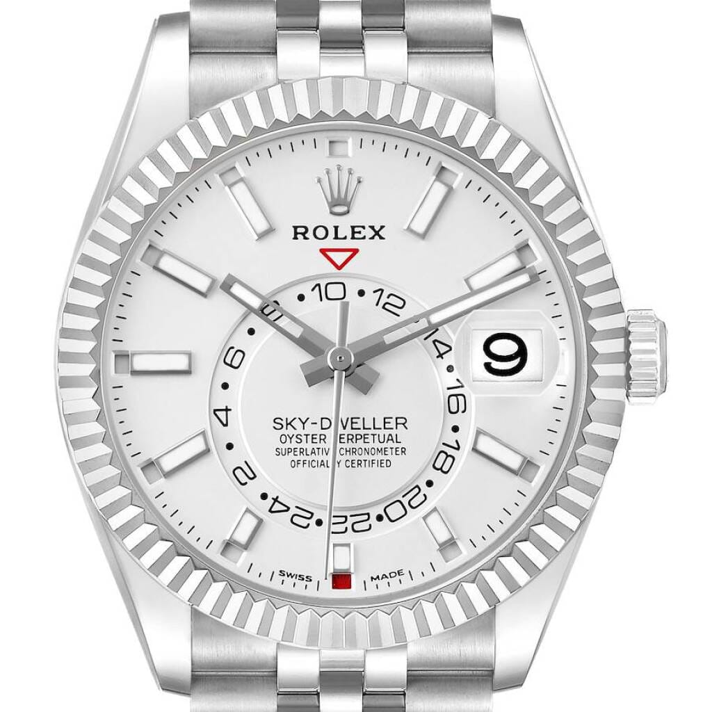 Sky-Dweller (Reference 326934). A 42mm white gold stainless steel automatic wristwatch with date and dual time. 2022