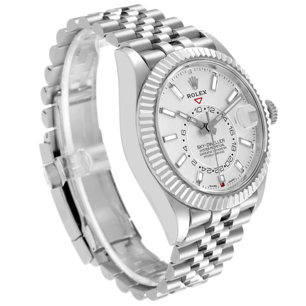 Sky-Dweller (Reference 326934). A 42mm white gold stainless steel automatic wristwatch with date and dual time. 2022