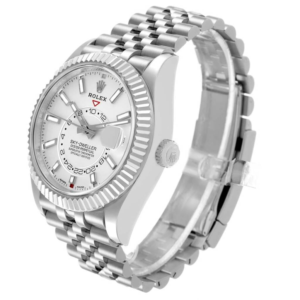 Sky-Dweller (Reference 326934). A 42mm white gold stainless steel automatic wristwatch with date and dual time. 2022