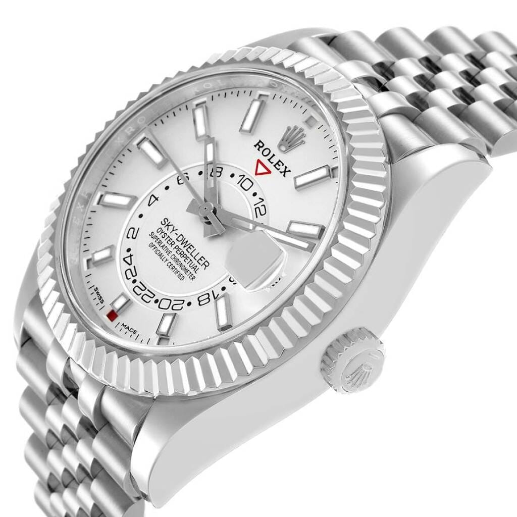 Sky-Dweller (Reference 326934). A 42mm white gold stainless steel automatic wristwatch with date and dual time. 2022