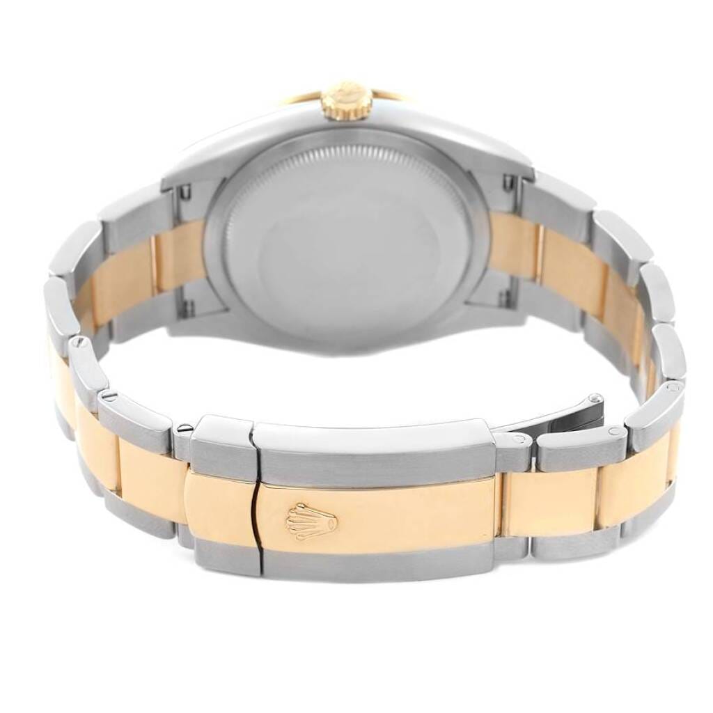 Datejust (Reference 126283). A 36mm yellow gold stainless steel diamond-set automatic wristwatch with date.